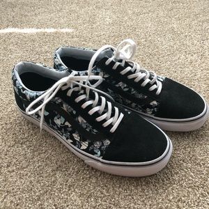 Floral and suede Vans